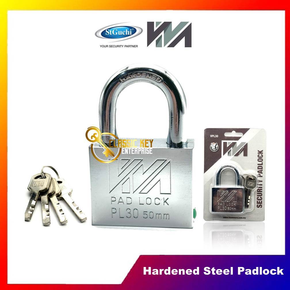 VIVA padlock 1pc size 50mm Hardened Steel Chrome Plated Brass Mangga ...