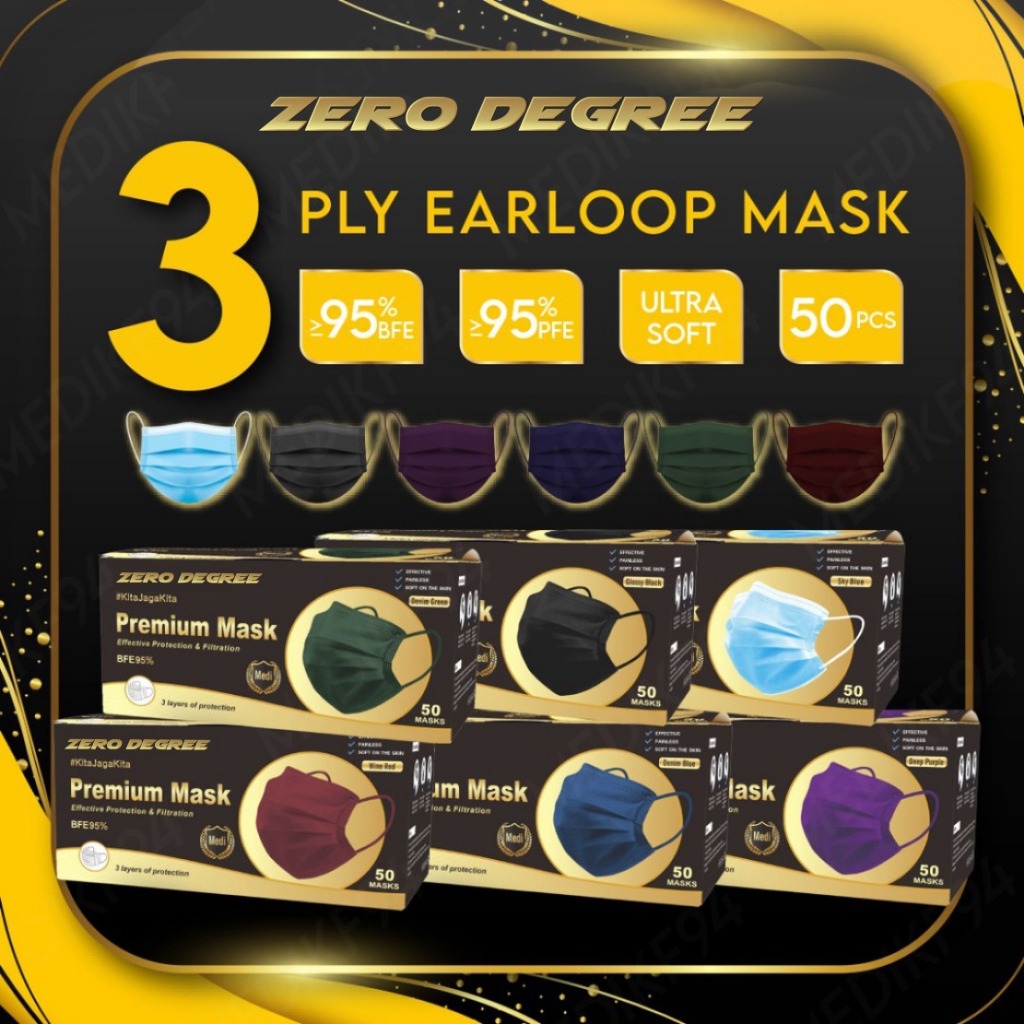 Zero Degree Mask 50pcs denim colour 3ply Face mask non Medical ...