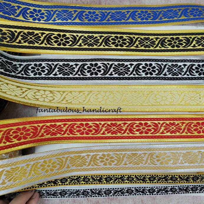(Roll) 18yard Jacquard Border Lace Songket Lace Songket Trim #1002 ...