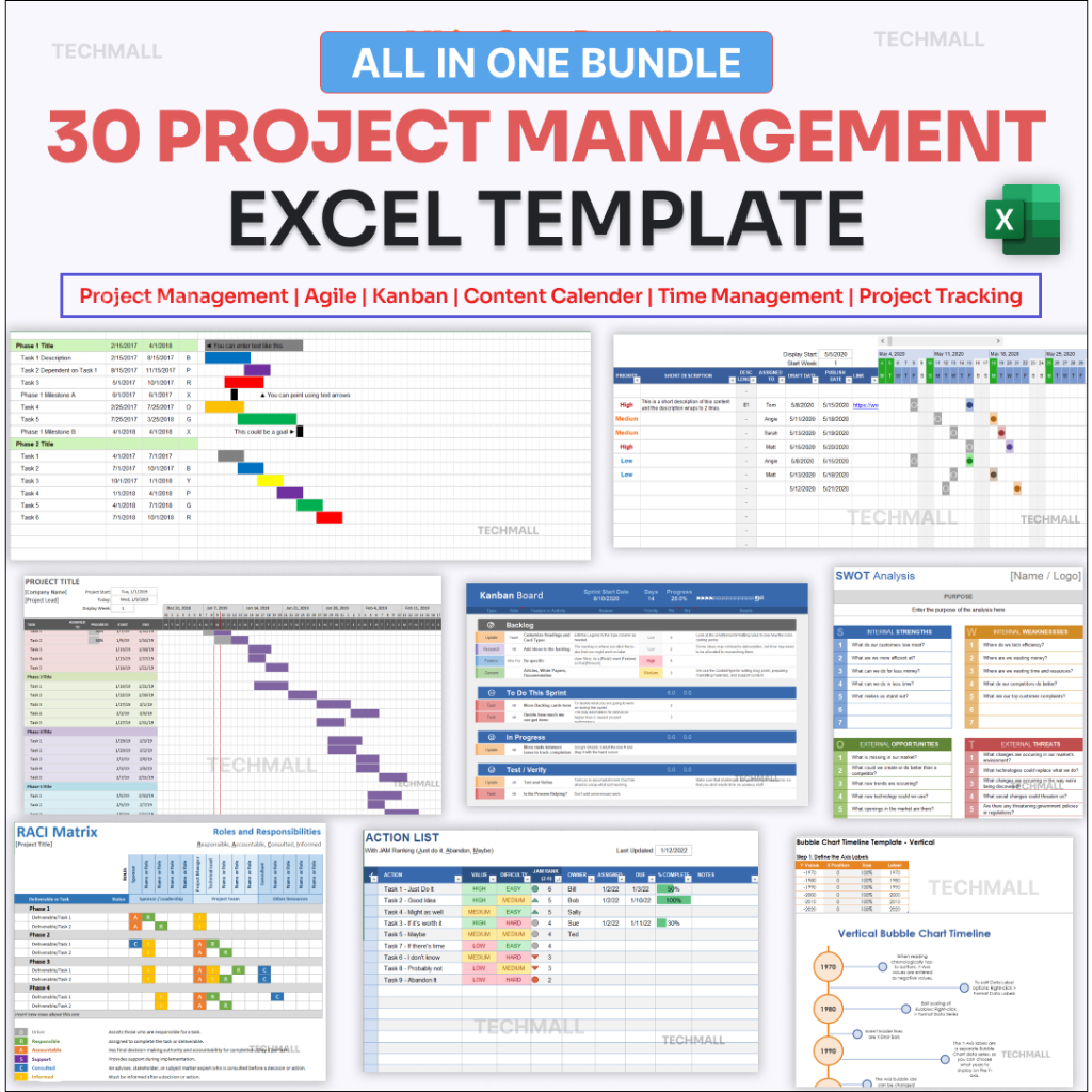 30 Project Management Excel Templates for Agile, Scheduling, Tracking ...