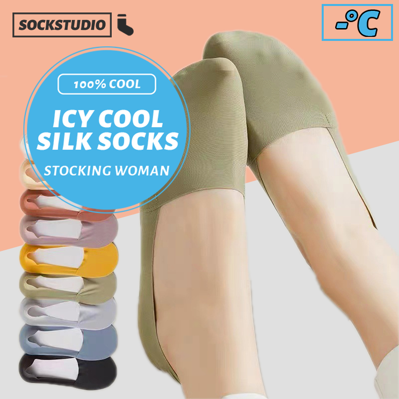 SOCKSTUDIO Ice Silk Invisible socks women skin socks anti slip sock ...