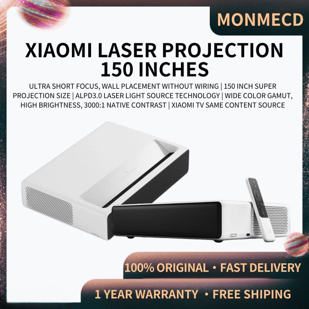 Xiaomi Mijia Laser Projection 150 Inches Ultra Short Focus Over 85% ...