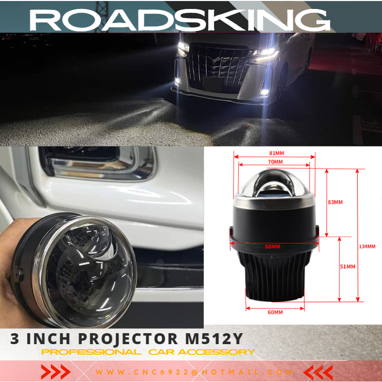 [ IPH M512Y DOUBLE PROJECTOR HAVE POWER LED ] ALPHARD VELLFIRE VIOS ...