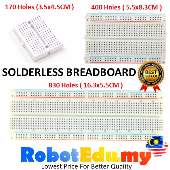 Round Hole Solderless Breadboard with Edge Plate - China Breadboard, 840  Point