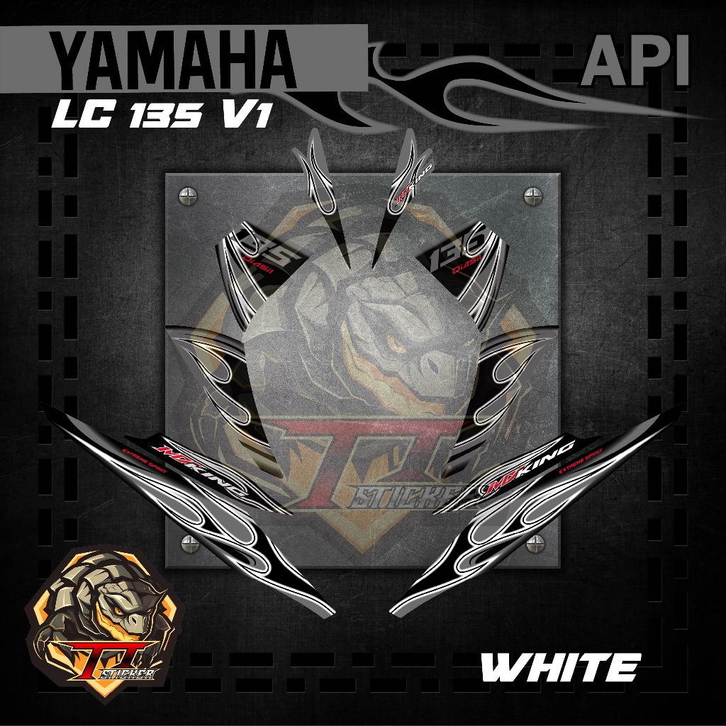 STICKER STRIPE MOTOR YAMAHA LC135 V1 MX KING BODY STICKER API EDITION ...