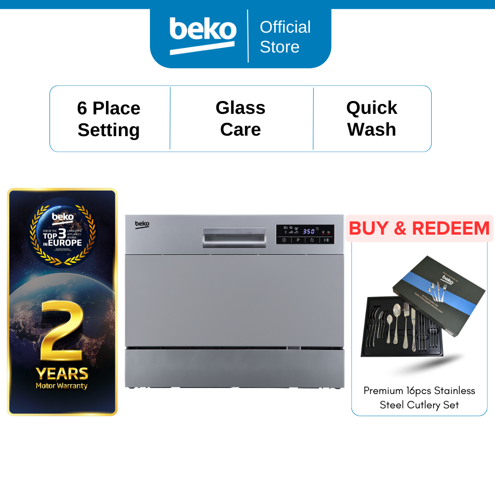 Beko 6 Place Setting Tabletop Dishwasher DTC36610S Shopee Malaysia
