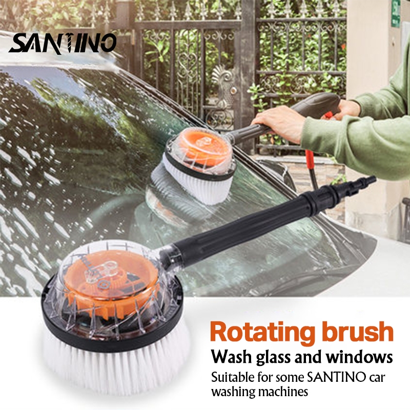 360° Rotary Car Wash Brush with Soap Spray Water Window high