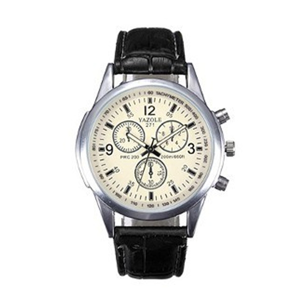 Original Yazole 271 Men Quartz Fashion Military Luxury Leather Watch Jam Tangan Lelaki
