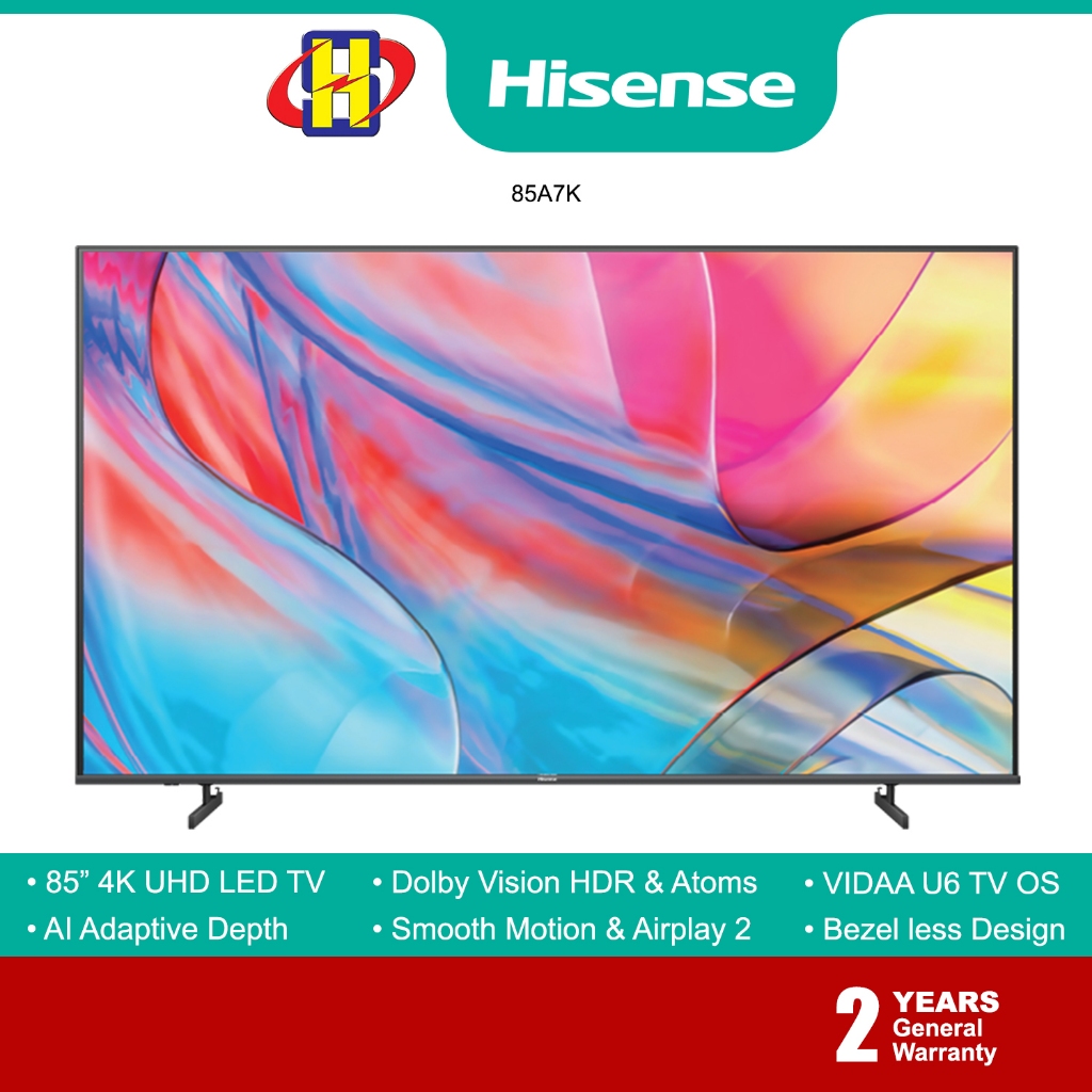 Hisense 4K UHD LED SMART TV (85 Inch) VIDAA Dolby Vision HDR Wide ...