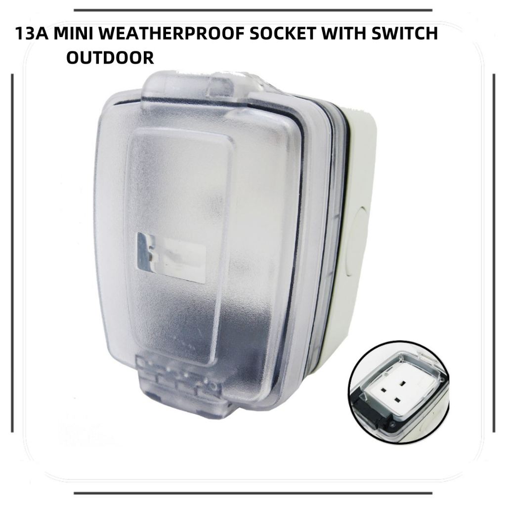 13A MINI IP66/IP65 Outdoor Switch Socket Weatherproof Waterproof Switch