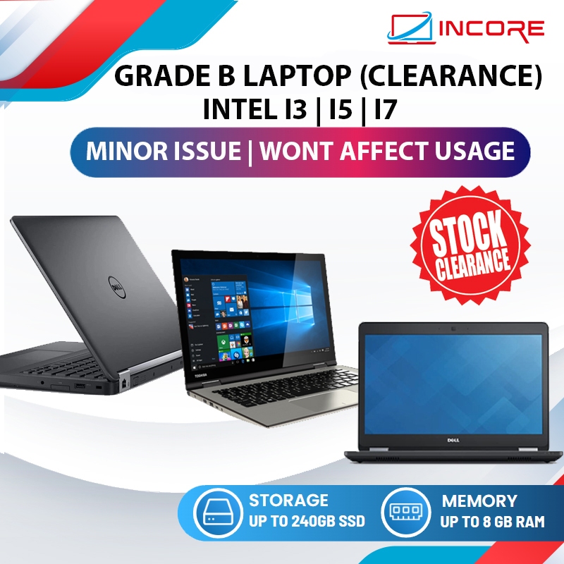 GRADE B Laptop Clearance Intel I3 I5 I7 4th 5th 6th 7th Gen Budget