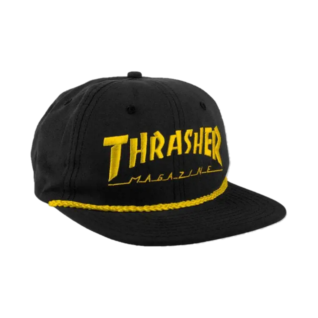Thrasher Mag Logo Rope Snapback Black/Yellow Cap | Shopee Malaysia