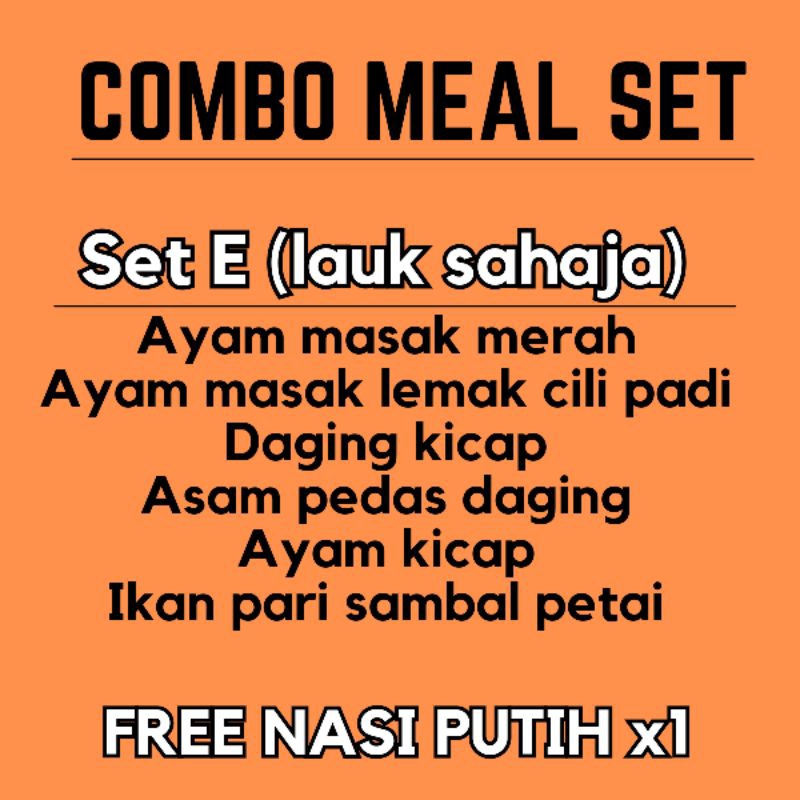 SET KOMBO NASI DAN LAUK SEGERA READY TO EAT TRAVEL PACK MEAL Cooked ...