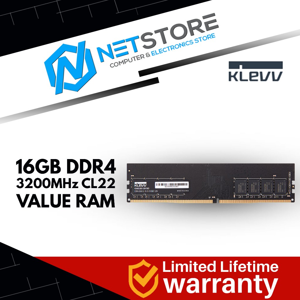 KLEVV 16GB DDR4 3200 VALUE RAM - KD4AGUA80-32N220A | Shopee Malaysia