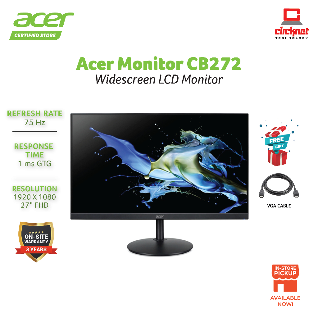 ACER CB271 / CB272BM 27"/24" FHD IPS 1MS FHD AMD FREESYNC MONITOR ...