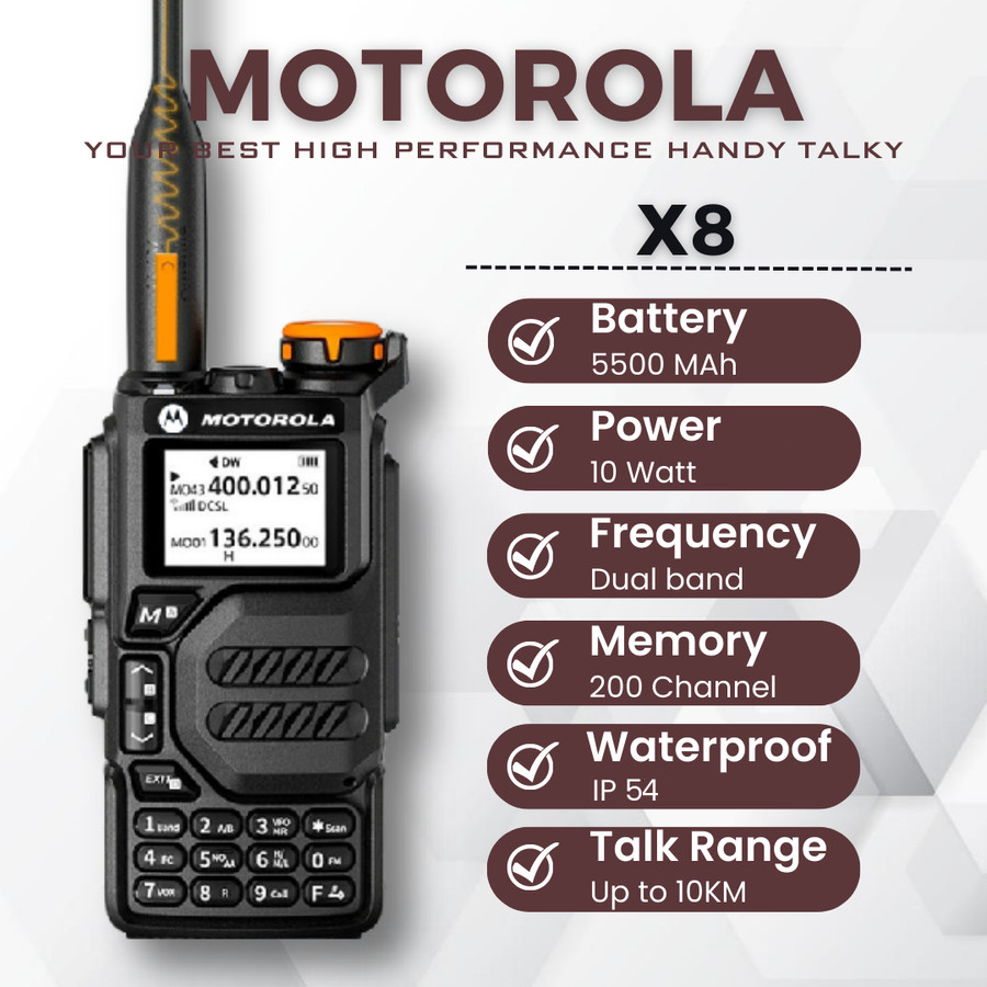 Motorola Walkie talkie long range X8 two way radio 20KM highcapacity