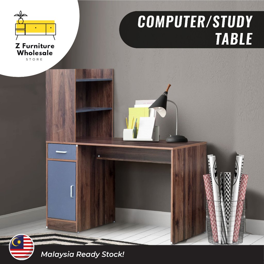 Madesa Computer Desk & Office Table with Shelves &