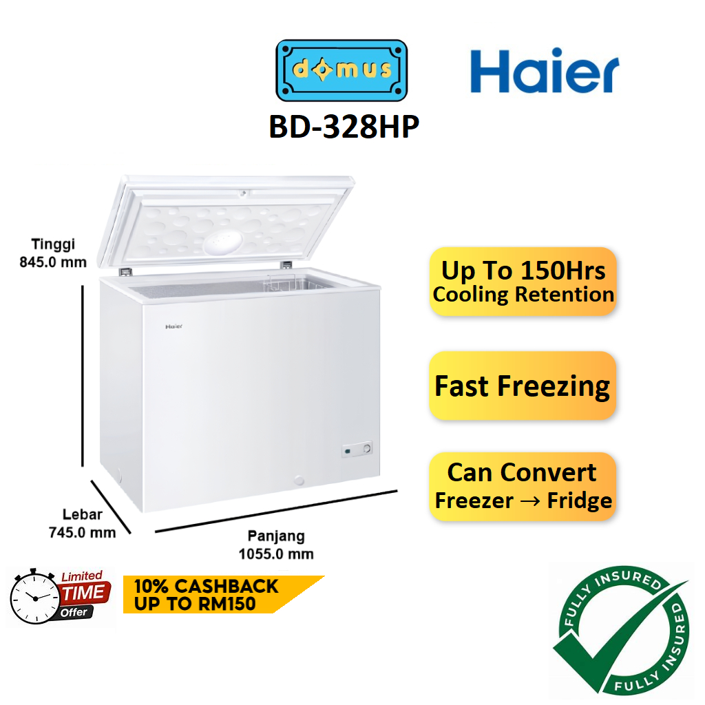 Haier Chest Freezer 332L Peti Freezer Murah Deep Freezer Peti Sejuk ...
