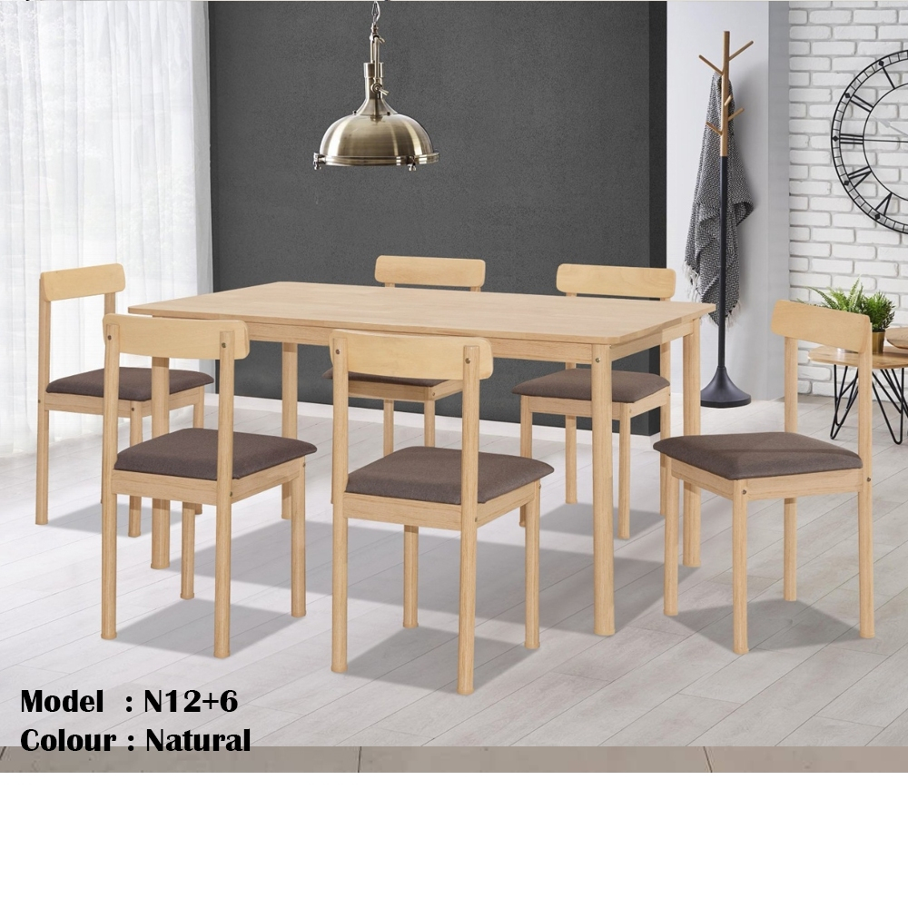 Solid Wood Dining Table Set / Study Table /Dining Table+ Chair 1+6 /Set ...