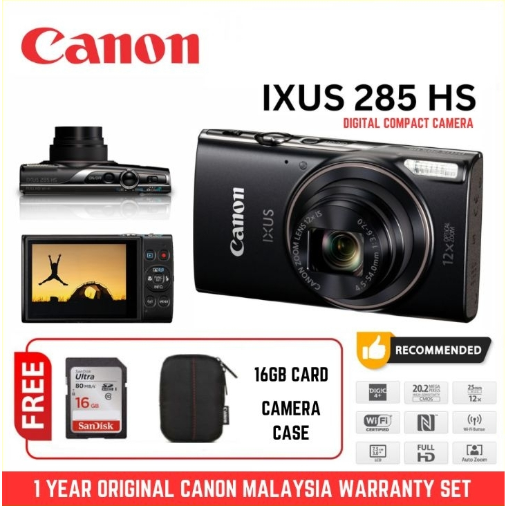 Canon IXUS 285 HS Digital Camera (Black) Shopee Malaysia