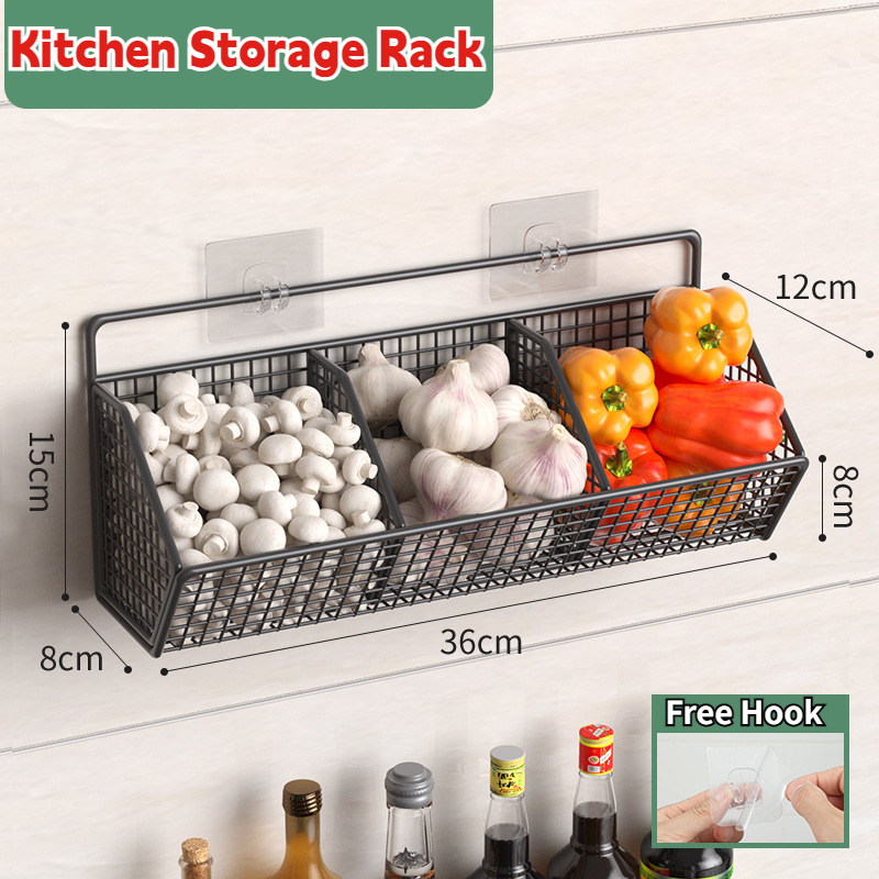 Wall mounted onion and ginger seasoning storage rack in household ...