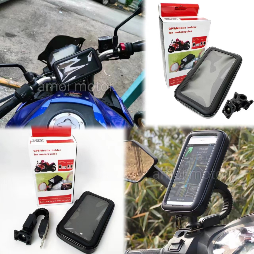 Phone Holder Motorcycle Side Mirror Handle Bar 7inch Phone Case Smartphone  Rack Waterproof | Shopee Malaysia