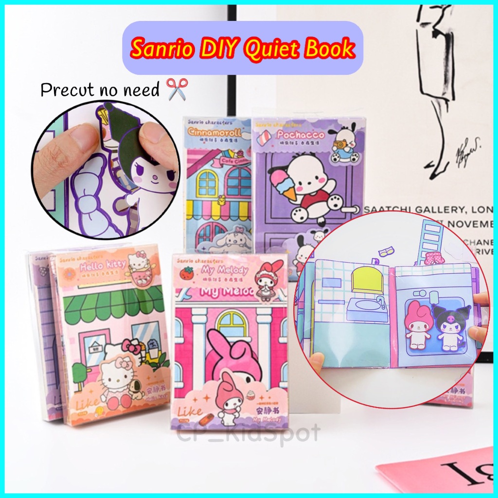 Sanrio Quiet Book DIY Handmade Cartoon Melody Kuromi Hello Kitty ...