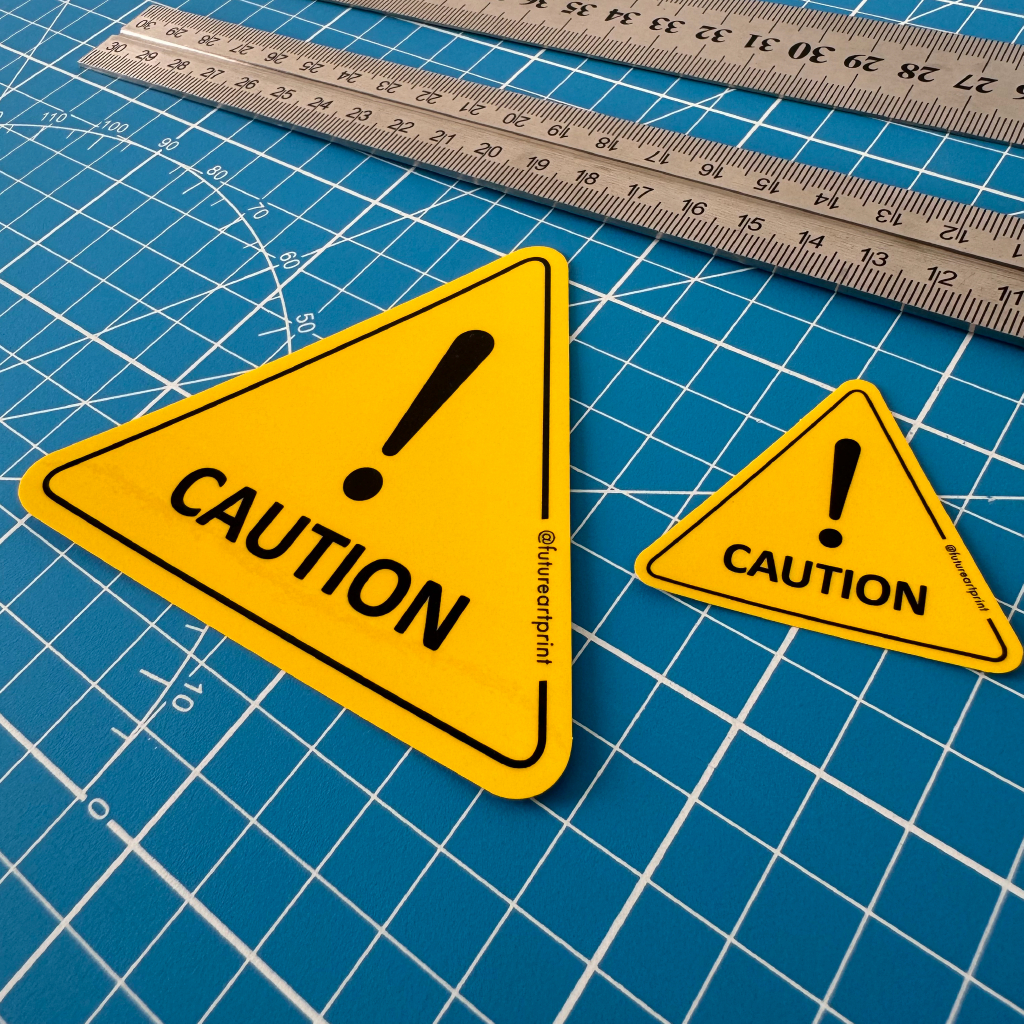 Caution. Premium Triangle Sticker Sign Warning Beware Danger Signage ...