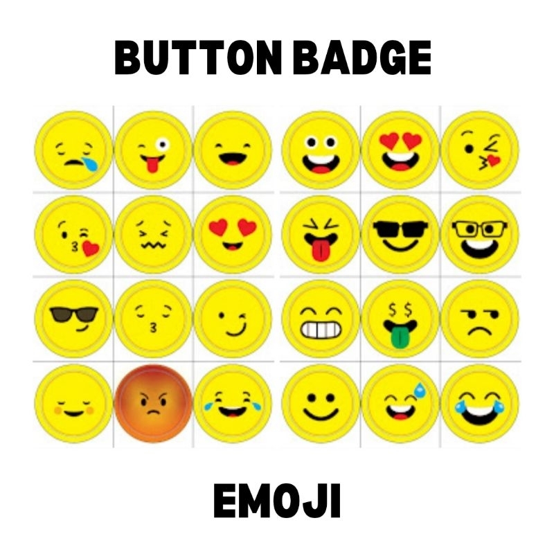 Button Badge Emoji Cartoon Keychain Mirror Printing doorgift | Shopee ...