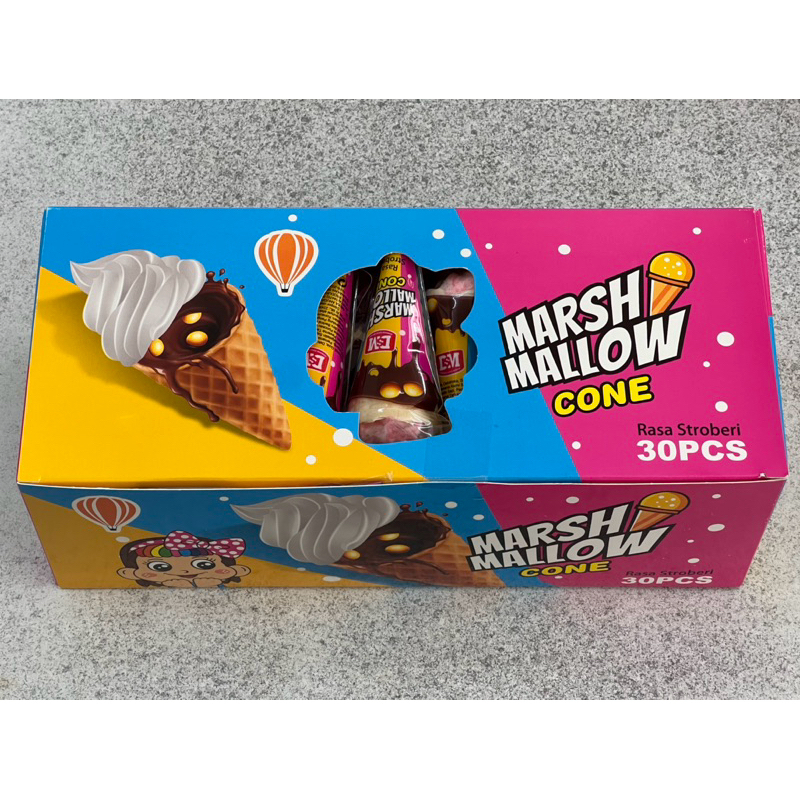 ICE CREAM MARSHMALLOW MILK FRUIT FLAVOUR BRAND SANWA 10G X 30PCS HALAL