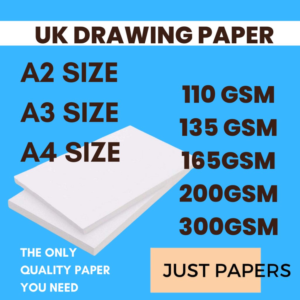 UK Thick Drawing Paper Kertas Lukisan Tebal A4 / A3/ A2 ( 300 / 200