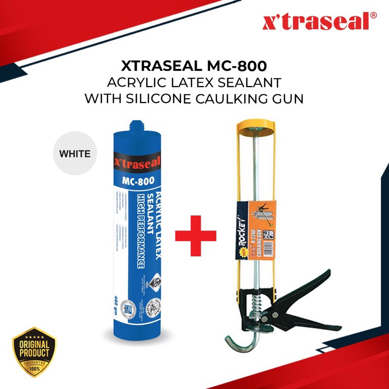 XTRASEAL MC800 ACRYLIC LATEX SEALANT WITH SILICONE CAULKING GUN