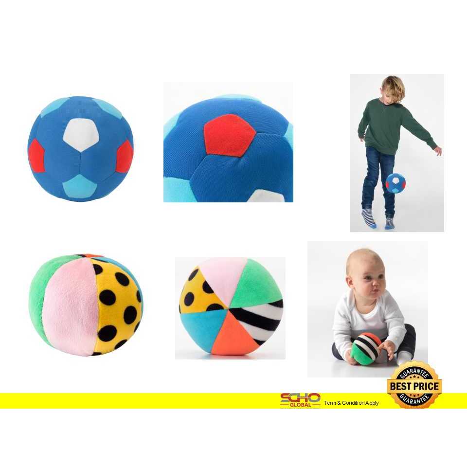 IKEASPARKA Soft toy, football mini,blue red (12cm)/KLAPPA Soft toy, ball, multicolour (12cm