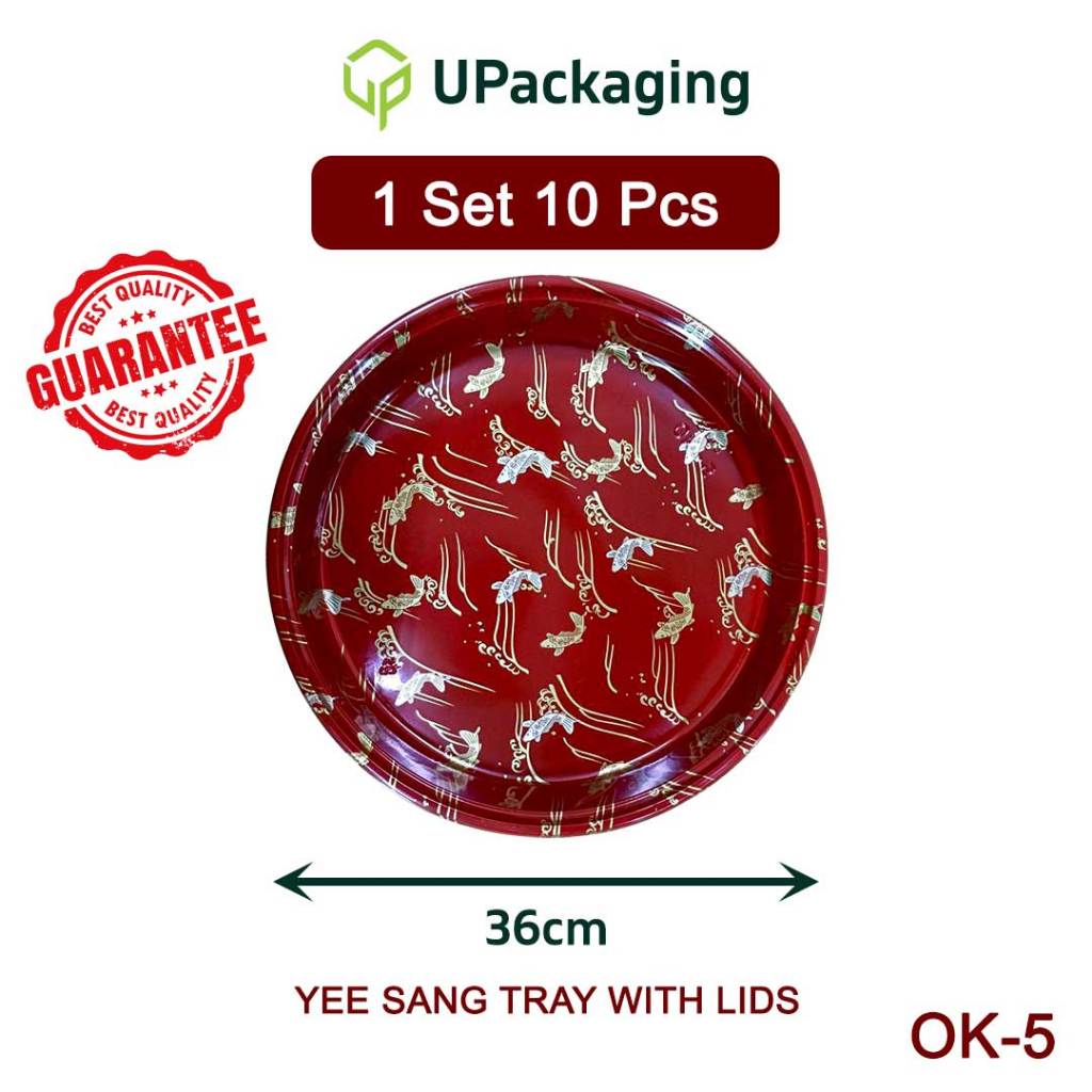 [10 Pcs] OK-5 YEE SANG TRAY Sushi Box Tray with Lids Yu Sang Sushi ...