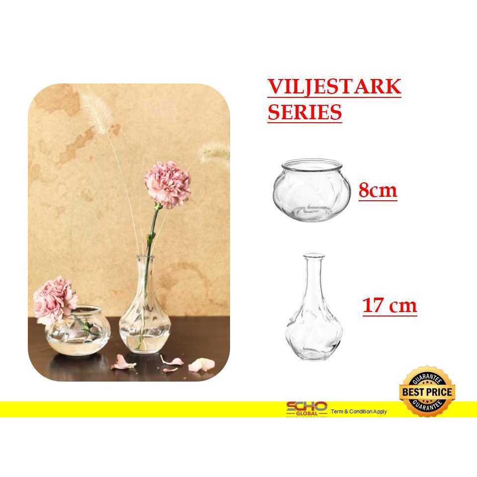 IKEAVILJESTARK Vase, clear glass, 8cm/17 cm Shopee Malaysia