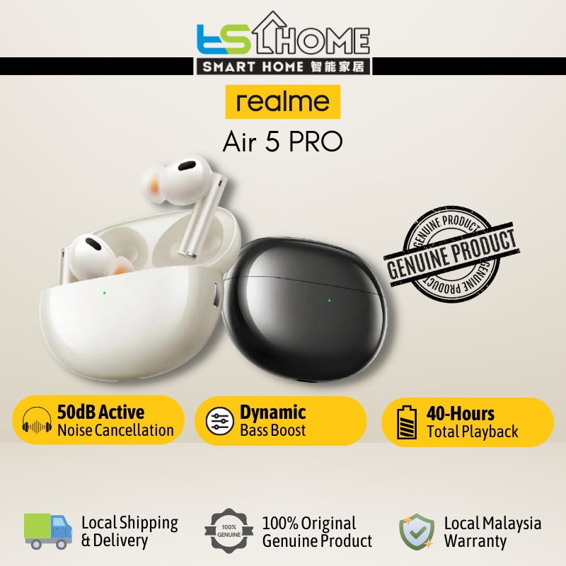 Realme Buds Air 5 Pro l Dual Mic Noise Cancellation for Calls l 360