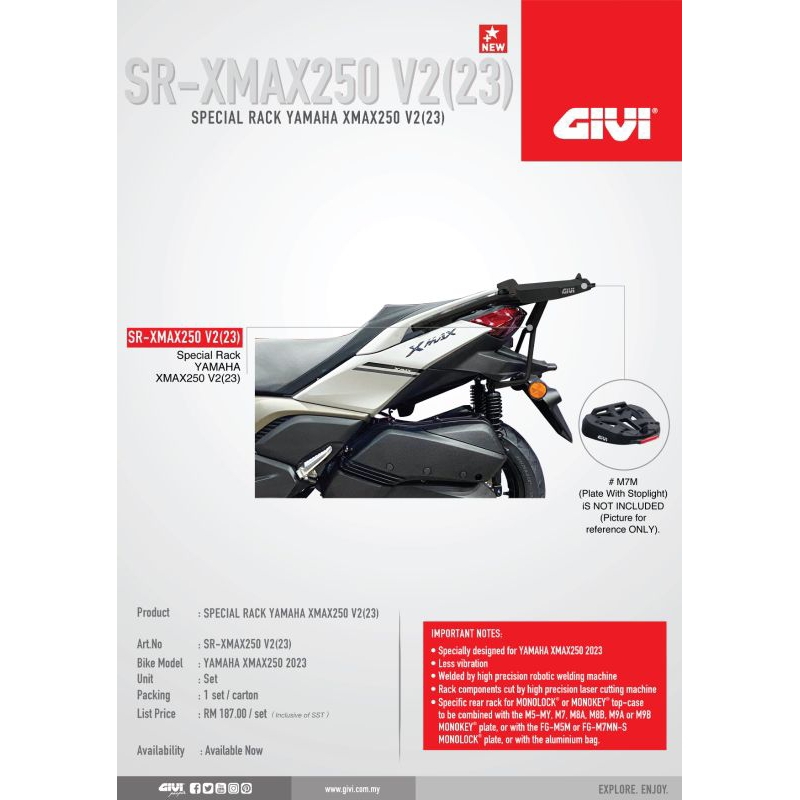 * GIVI SPECIAL RACK YAMAHA XMAX 250 V2 2023 X MAX250 V2 | Shopee Malaysia