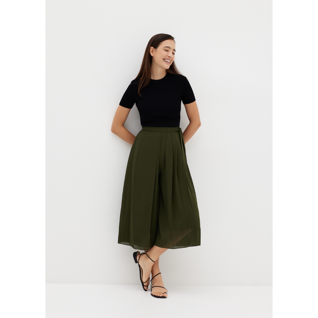 Final Sale Marita Wrap Pleated Culottes Shopee Malaysia