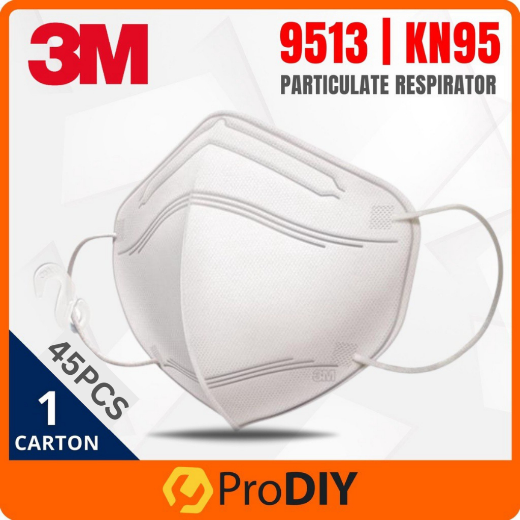 3M Mask 9513 KN95 All New Respirator Mask (45pc/pack) Particle