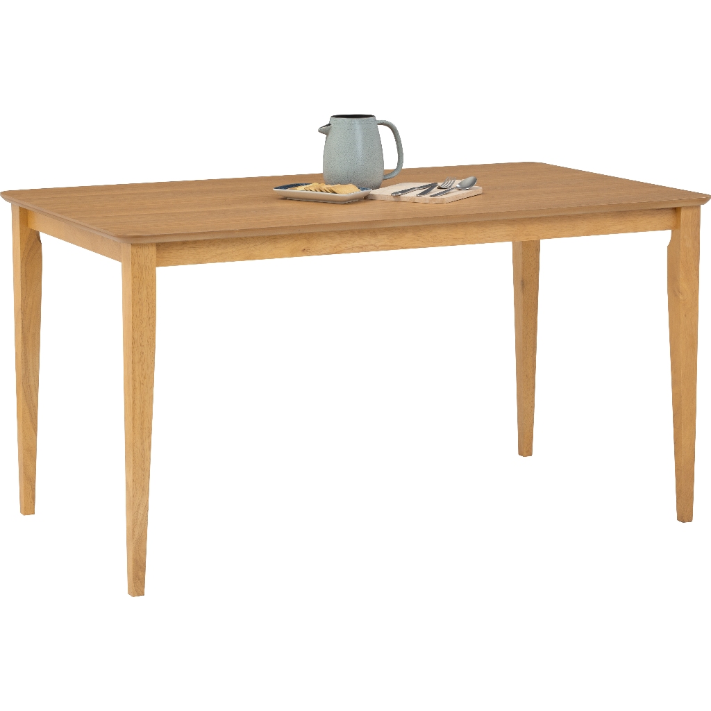 CARMEN Natural Color Dining Table 6 Seater Dining Table 4 Seater Dining