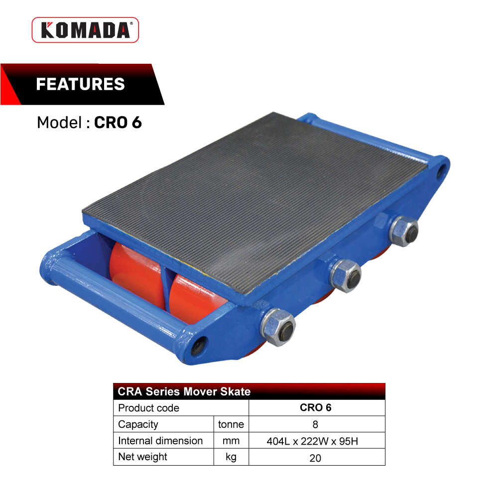 KOMADA™ (CRO) 6/8/12 Ton Mover Skate Fixed Skate Heavy Duty Industrial ...