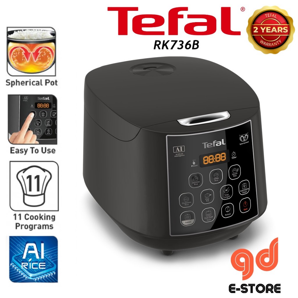 Tefal Easy Rice Fuzzy Plus Logic Rice Cooker 1.8L RK736B | Shopee Malaysia