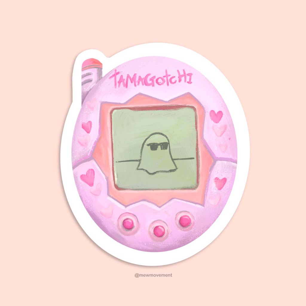 Tamagotchi Pink Sticker, Cute Aesthetic Y2K Vintage Nostalgic Sticker ...