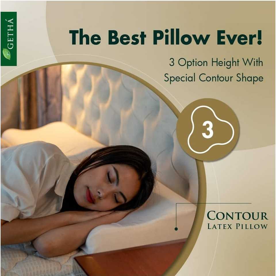 Contour Latex Pillow for Side Sleepers  Getha Online Malaysia – Gethá  Online Store