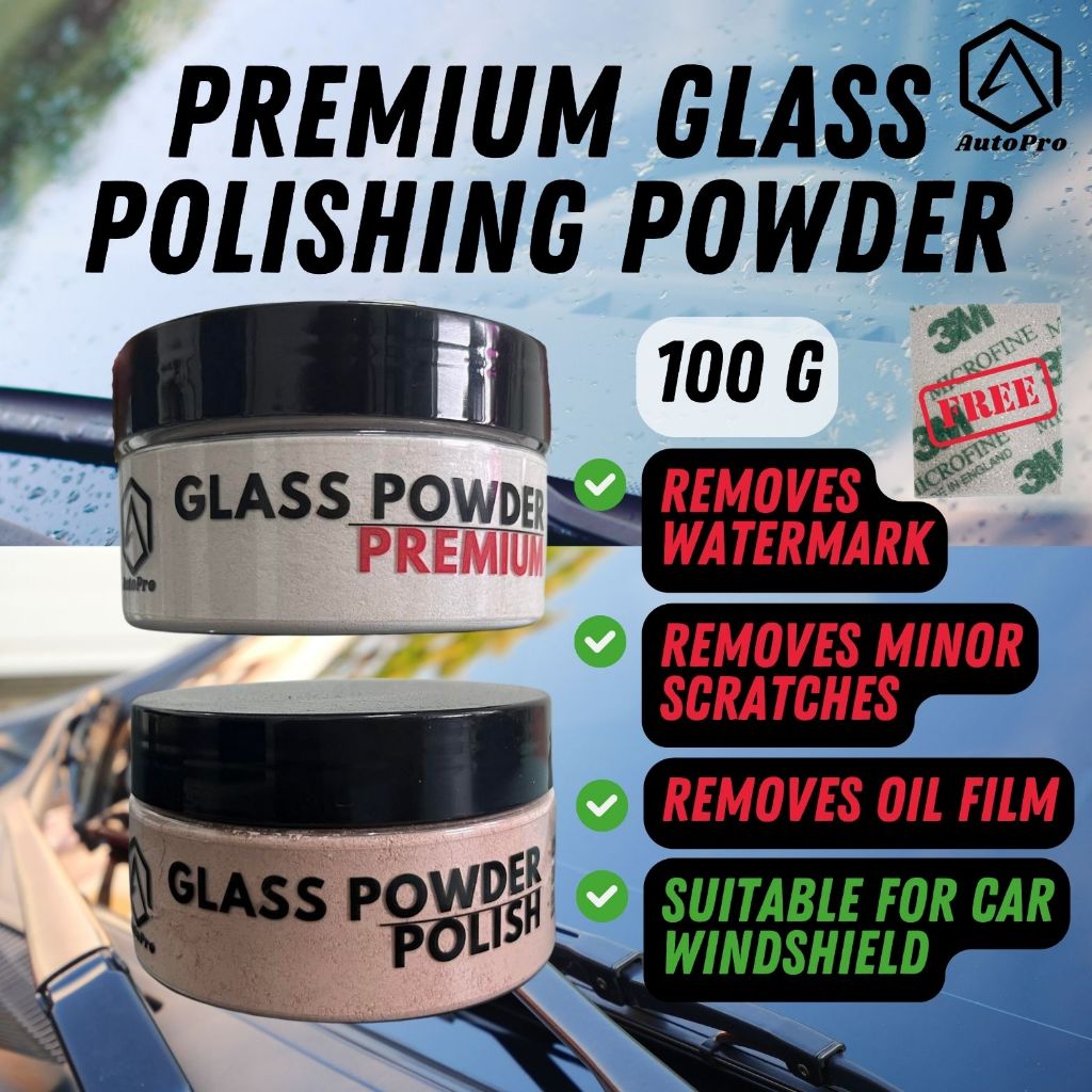 [Premium Quality] Glass Polishing Powder AutoPro FREE 3M Sponge Ready ...