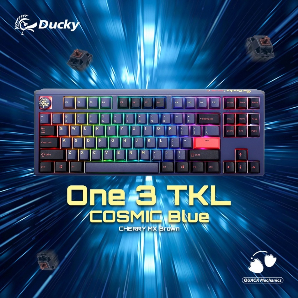  Ducky One 3 TKL Cosmic Blue RGB Hotswap Double Shot PBT QUACK