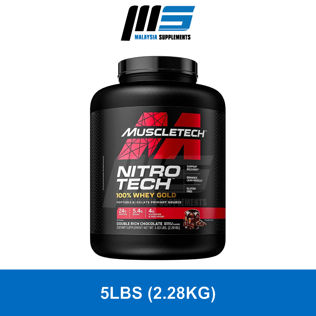 MuscleTech NitroTech Whey Gold Protein Powder 5lbs Whey Protein