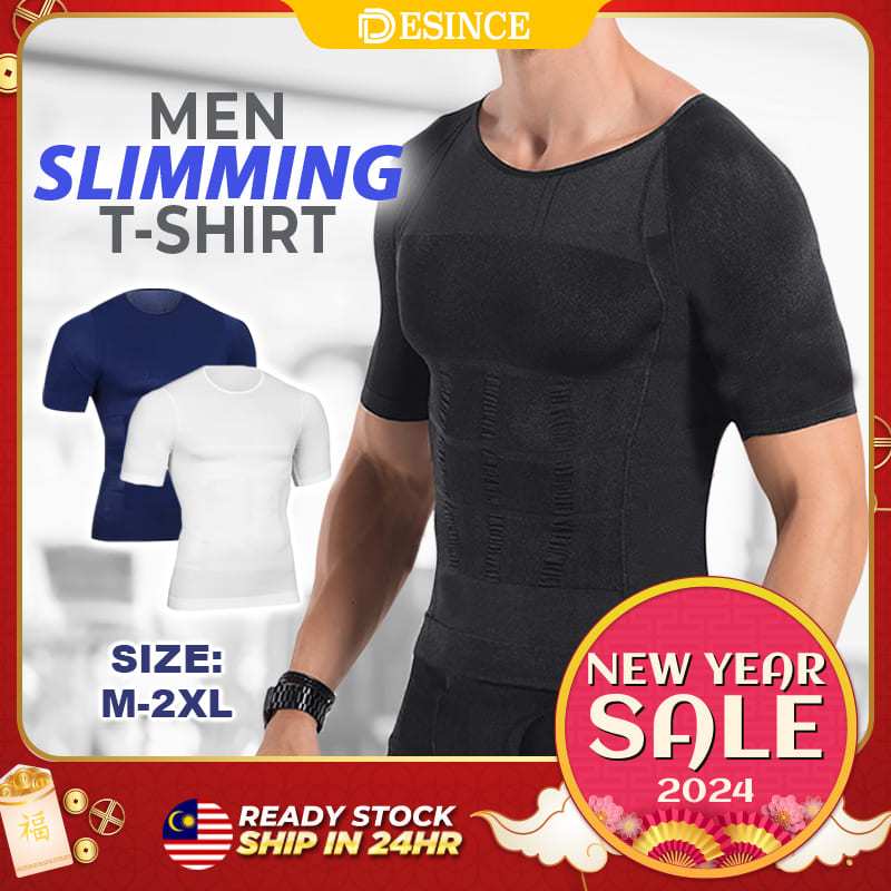🇲🇾 Men Slimming Tshirt Man Inner Shirt Slim Effect Body Shaper Slim