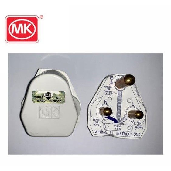 MK 515WHI 15amp Unfused 3pin Round Plug Top (Heavy Duty) | Shopee Malaysia