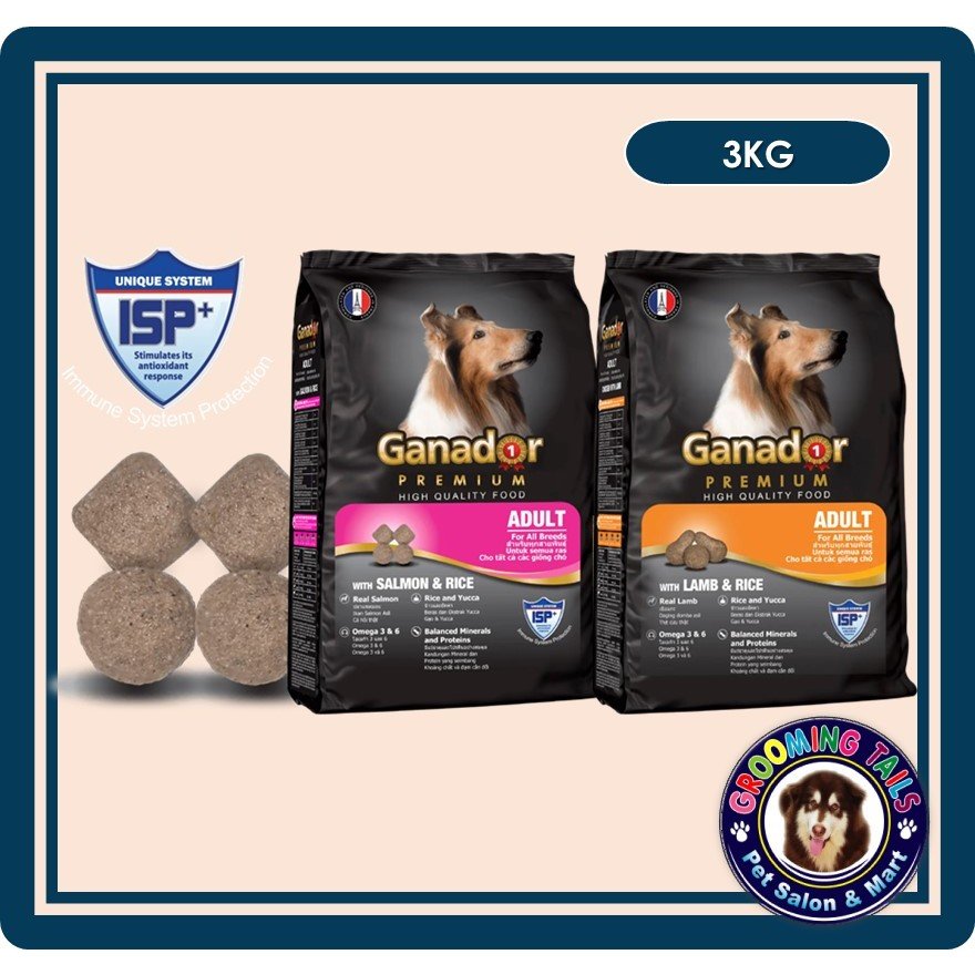 GANADOR Premium High Quality Dog Food 3kg ( Lamb Rice / Salmon Rice ...